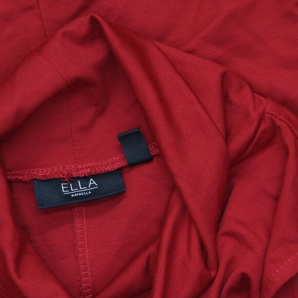 Ella Rafaella Plus Size Funnel Neck Sleeveless Dress LRQFC021R2 Ruby Red 1X - Picture 4 of 5